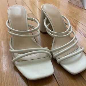 Nine West Elegant Cream Strappy Heels